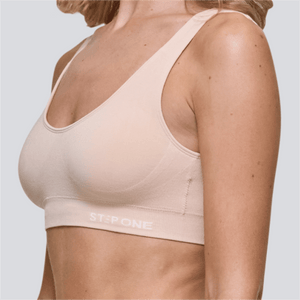 Women's SmoothFit Bra - Light Beige - Bamboo Underwear - Model:Emily