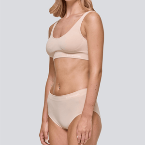 Women's SmoothFit Full Brief - Light Beige - Bamboo Underwear - Model:Emily