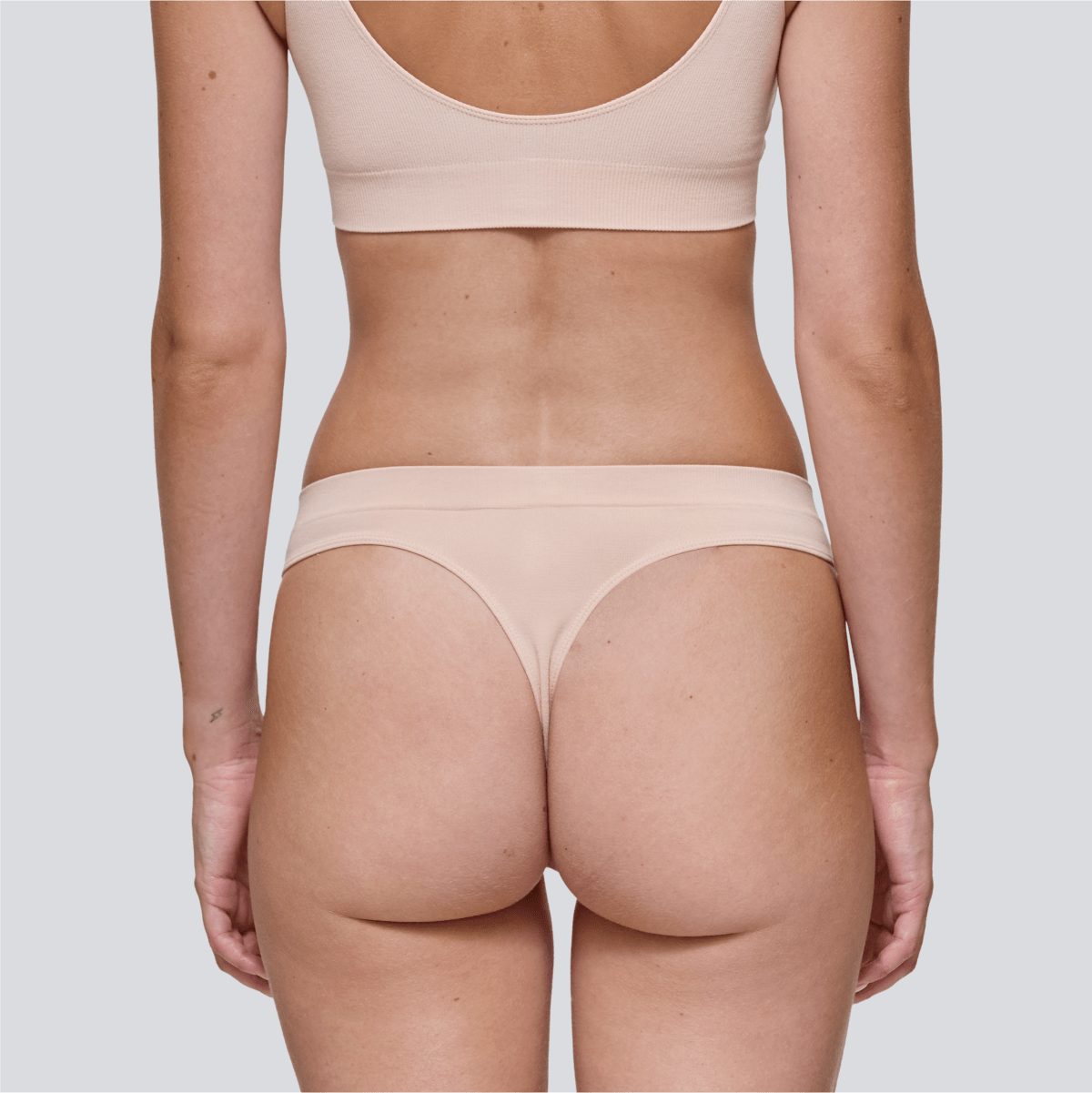 Women's SmoothFit Thong - Light Beige - Bamboo Underwear - Model:Emily