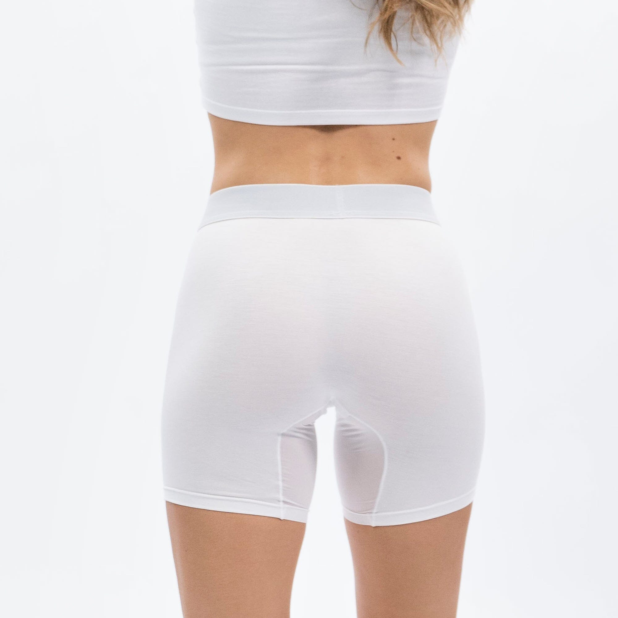 Womens white 2025 boxer shorts