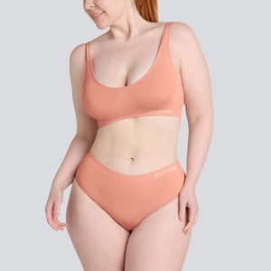Women's SmoothFit Bikini Brief - Peaches & Cream - Bamboo Underwear - Model:Eloise