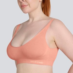 Women's SmoothFit Padded Bra - Peaches & Cream - Bamboo Underwear - Model:Eloise