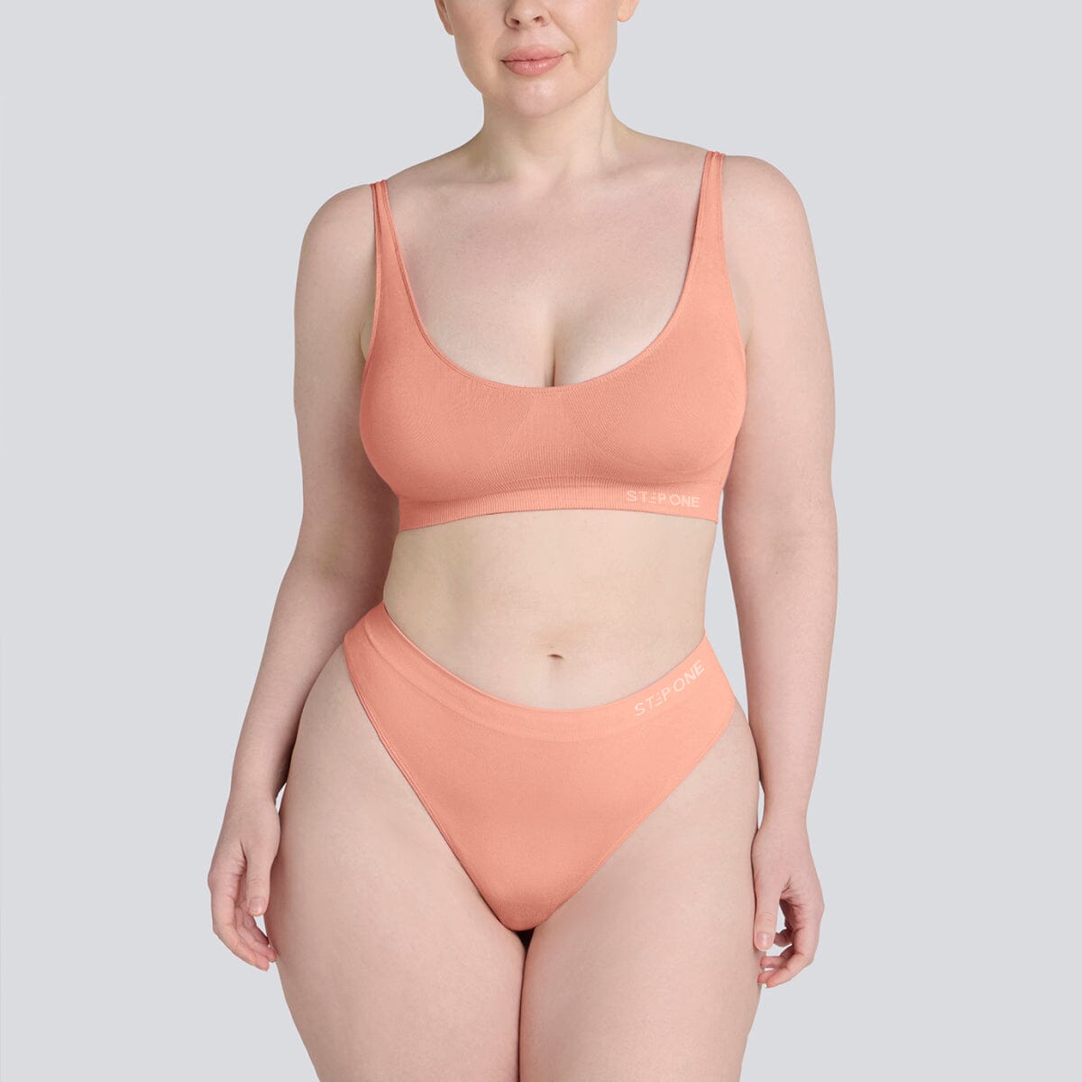 Women's SmoothFit Padded Bra - Peaches & Cream - Bamboo Underwear - Model:Eloise