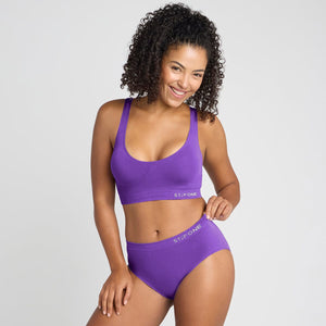 Women's SmoothFit Bikini Brief - Purple Haze - Bamboo Underwear - Model:Yolanda