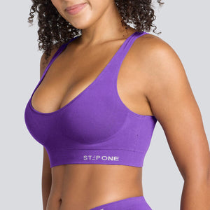 Women's SmoothFit Padded Bra - Purple Haze - Bamboo Underwear - Model:Yolanda