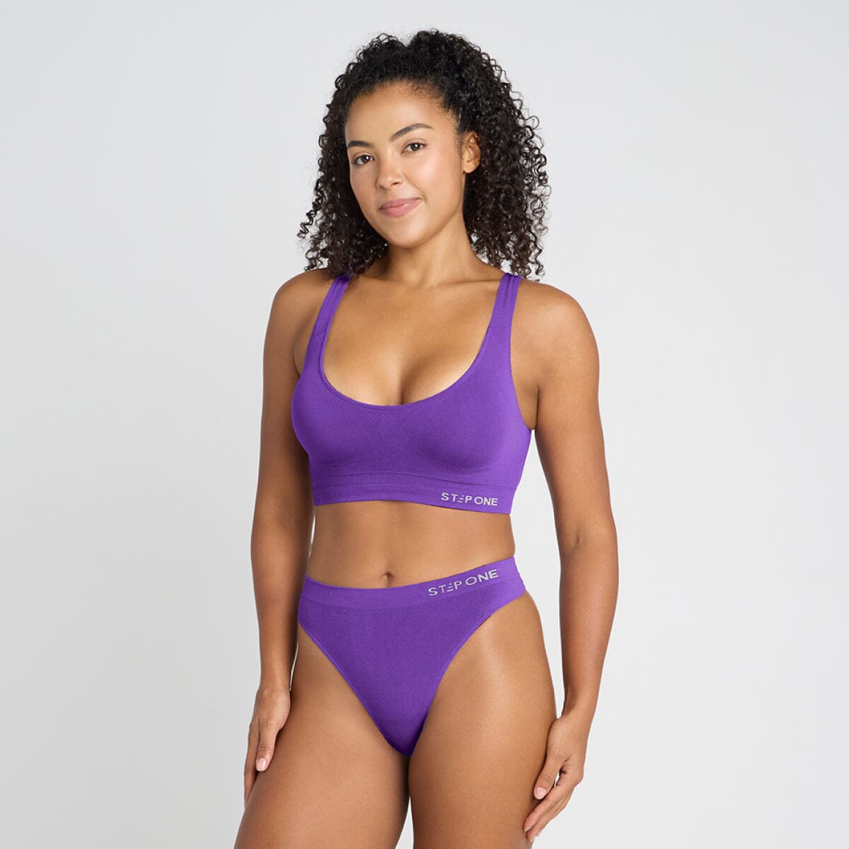 Women's SmoothFit Padded Bra - Purple Haze - Bamboo Underwear - Model:Yolanda