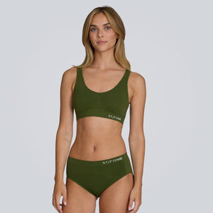 Women's SmoothFit Bikini Brief - Olive Green - Bamboo Underwear