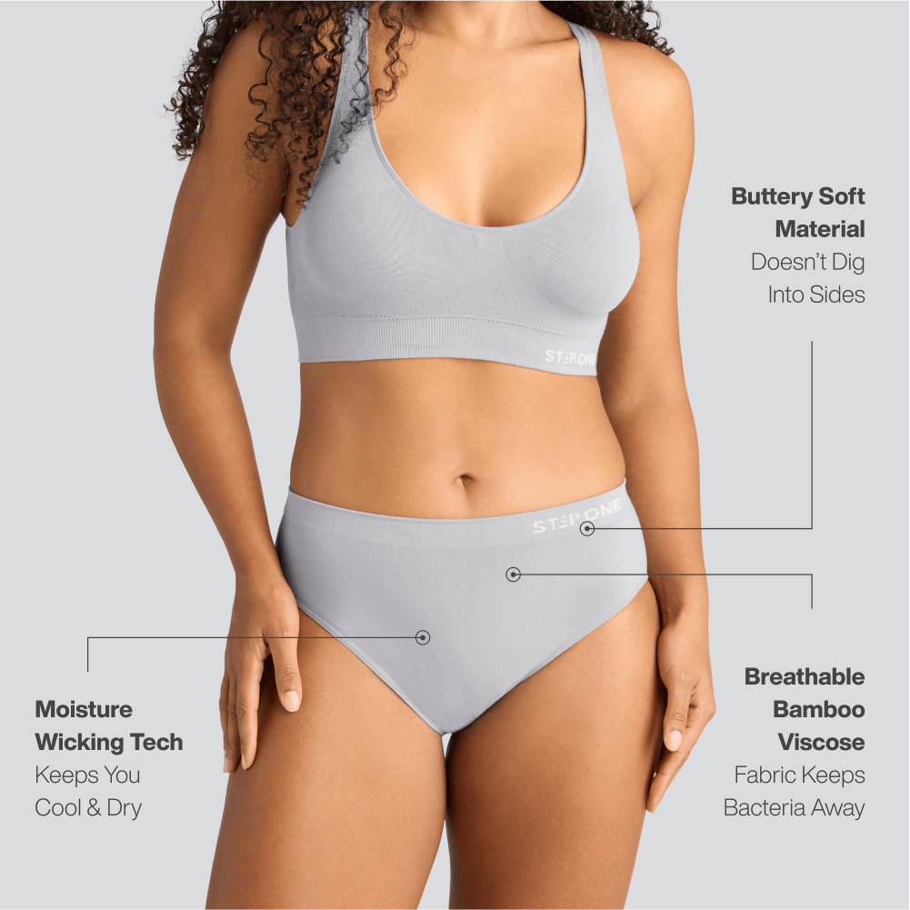 Women's SmoothFit Bikini Brief - Grey - Bamboo Underwear